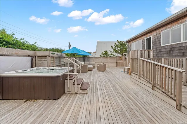 a view of a terrace with furniture