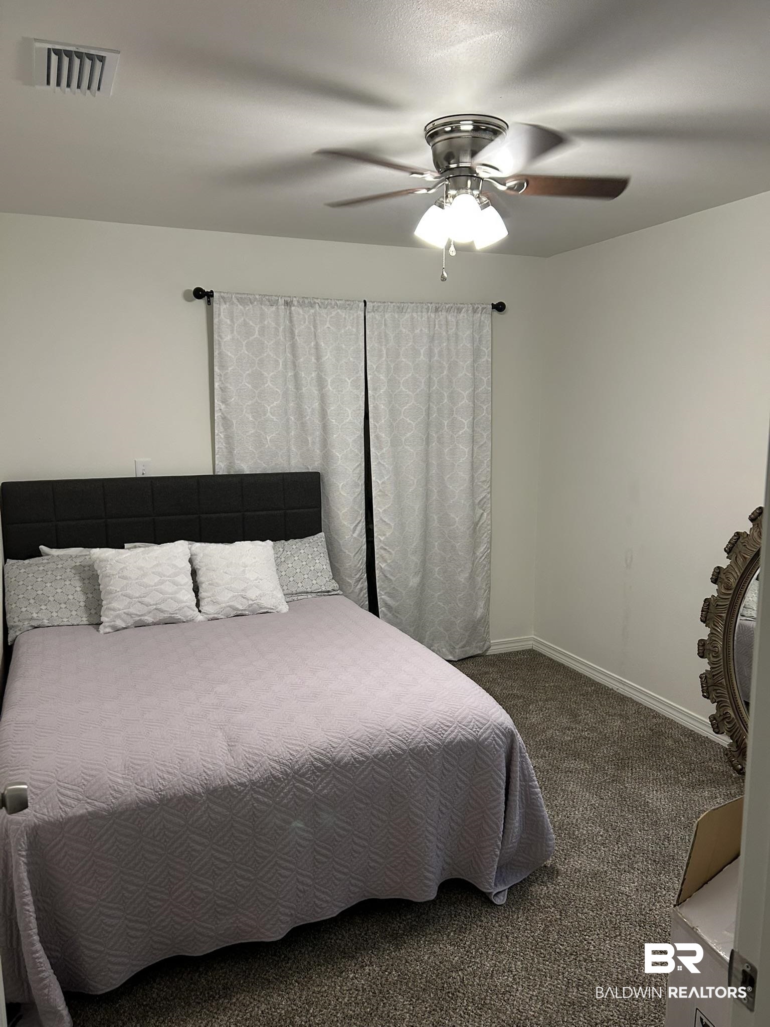 2 Canterberry Circle Foley, AL 36535 - Photo 9 of 24 Bedroom with a ceiling fan, carpet flooring, visible vents, and baseboards