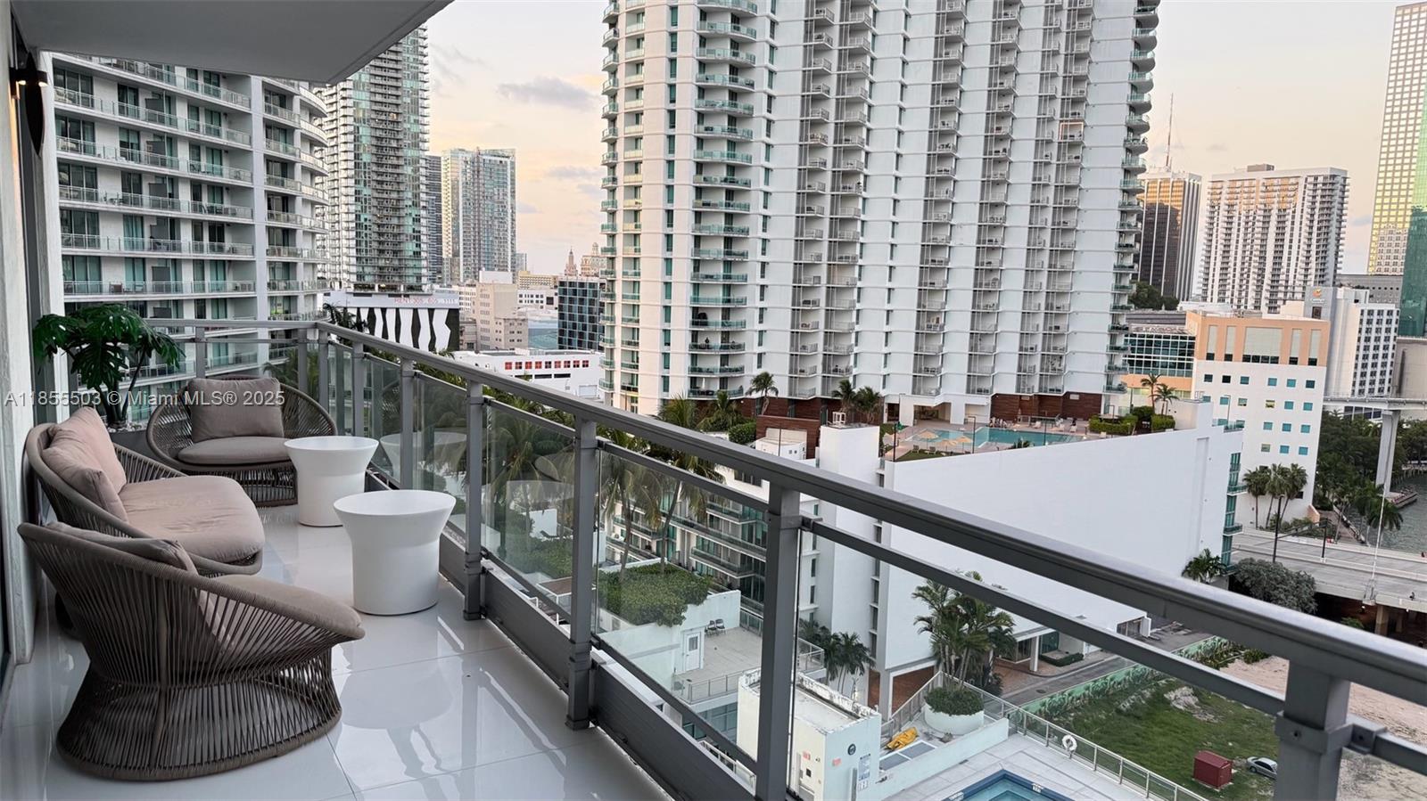 92 Southwest 3rd Street, Unit 1711 Miami, FL 33130 - Photo 50 of 54 a view of balcony with furniture
