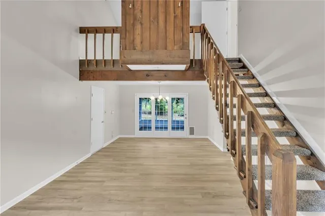 a view of an entryway with staircase