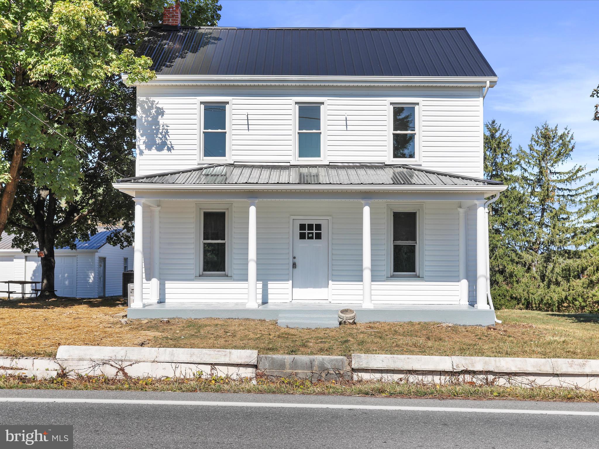 a front view of a house