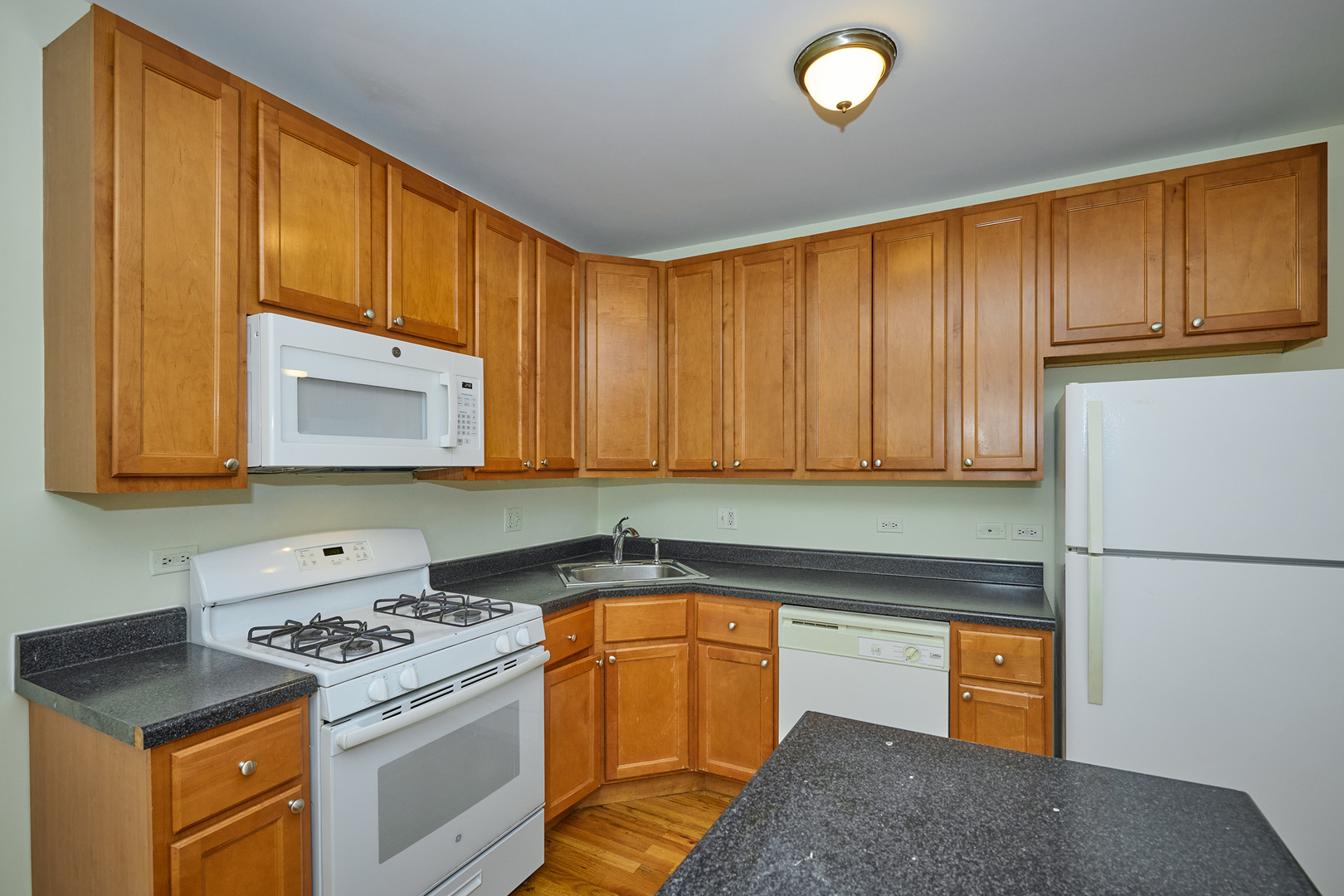 5014 North Harding Avenue, Unit 3S Chicago, IL 60625 - Photo 3 of 13 a kitchen with a refrigerator stove and sink