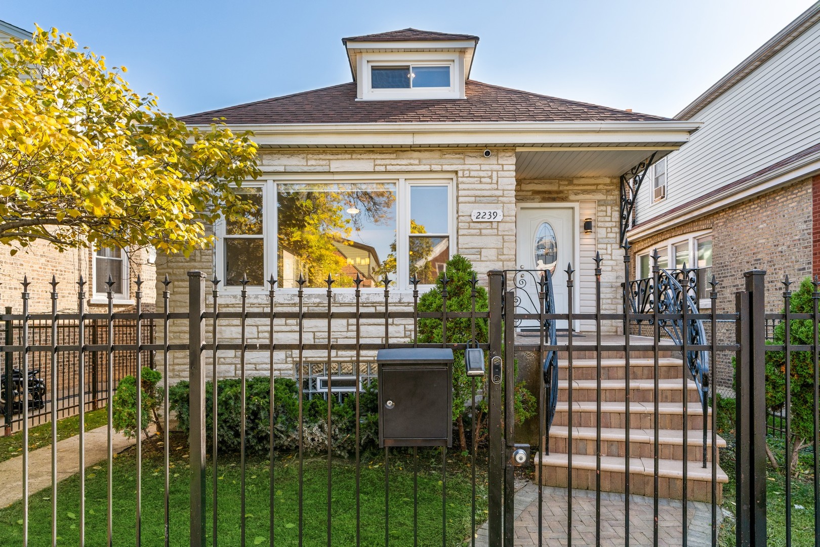 a view of a building from a balcony