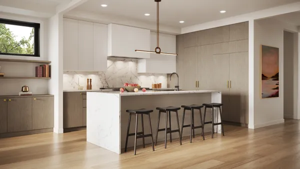 a living room with furniture a large window and a fireplace