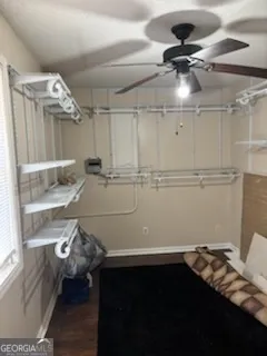 a room with storage and utility