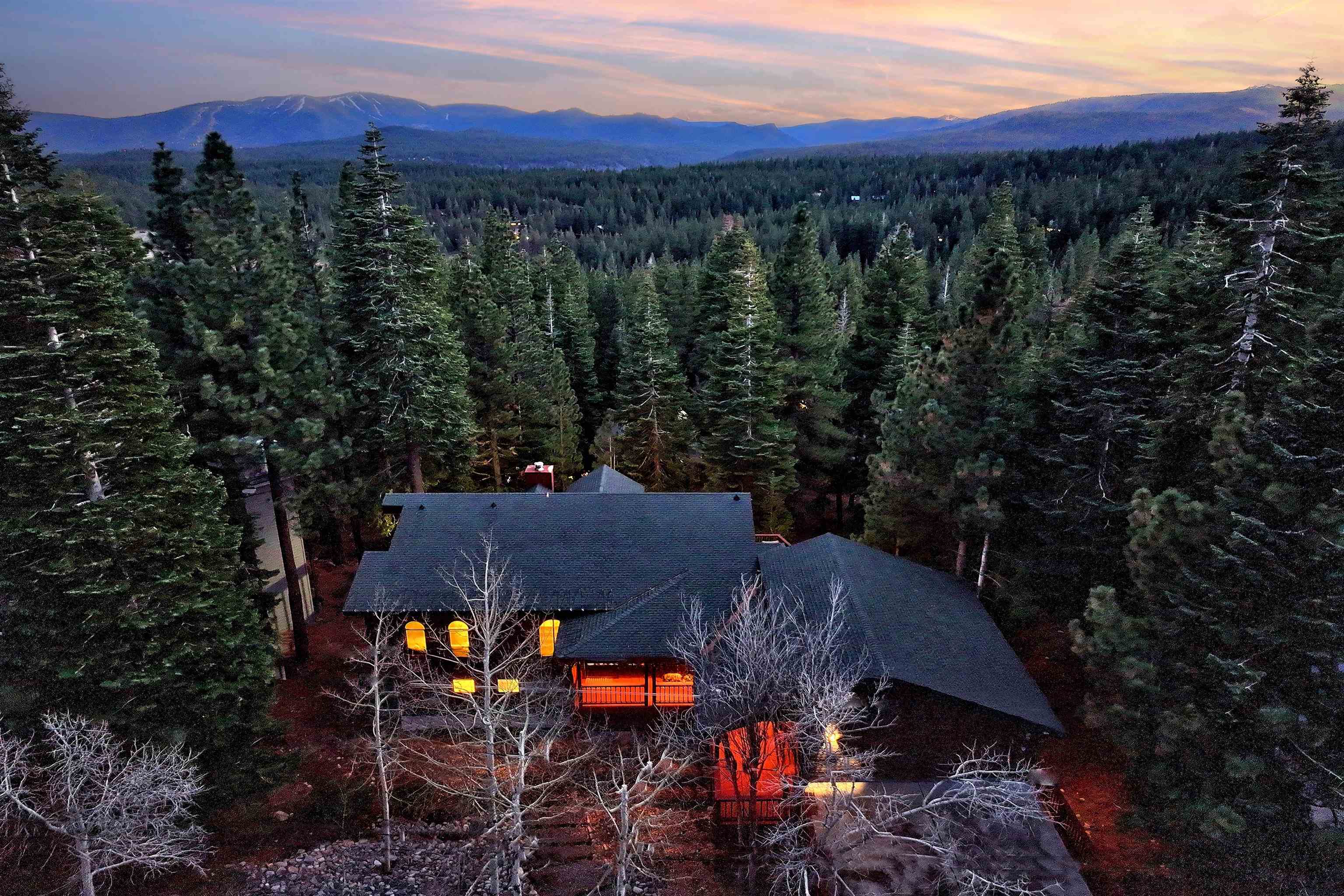 a view of an outdoor space with mountain view
