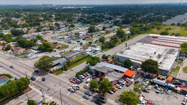 a view of a city and street