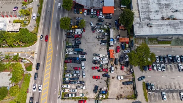 an aerial view of a city