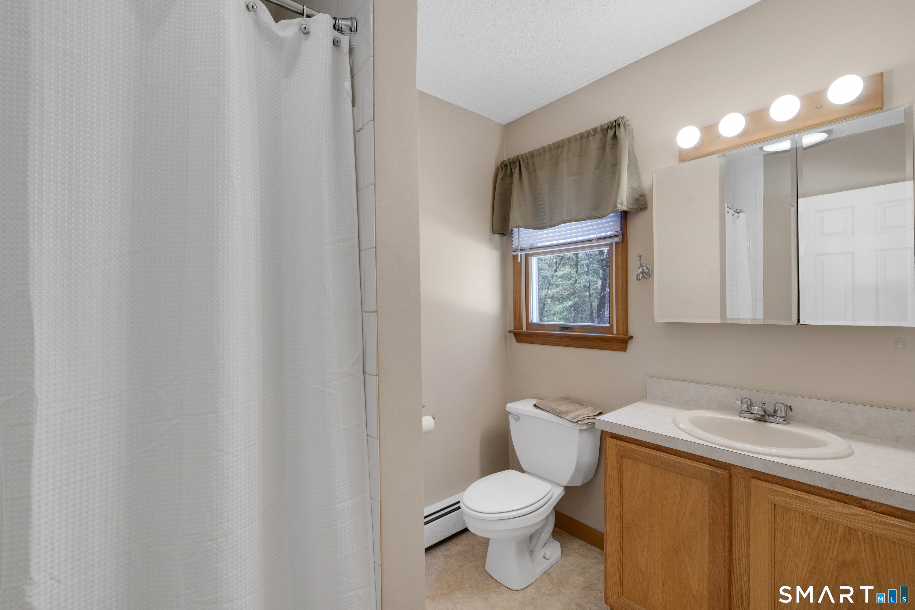 357 North Maple Street Enfield, CT 06082 - Photo 21 of 37 a bathroom with a toilet a sink and mirror