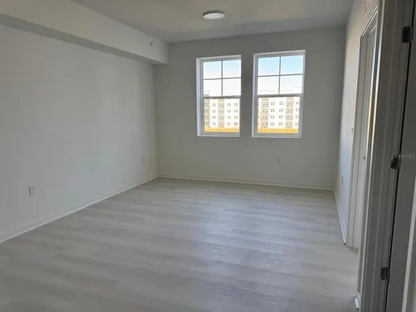 an empty room with a window