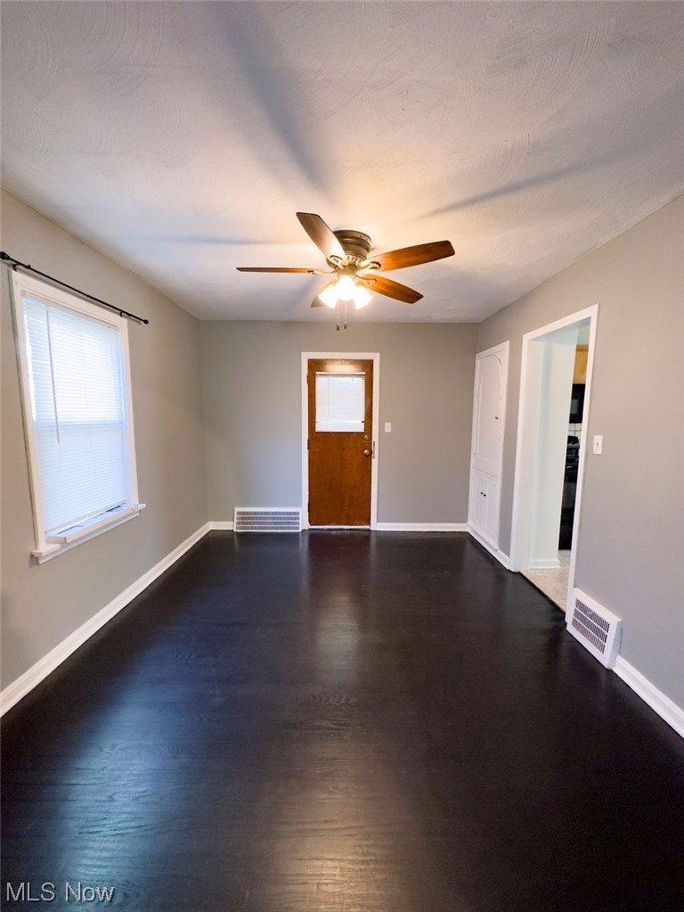 Wood floor with ceiling fan