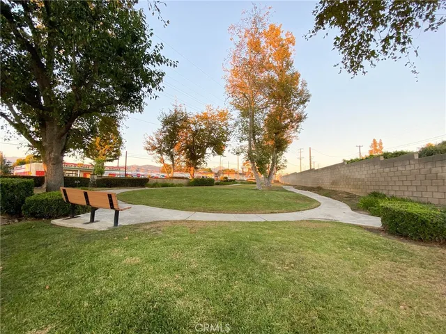 a view of a park with tree s