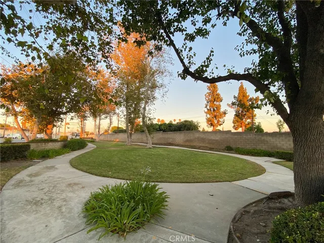 a view of deck and garden