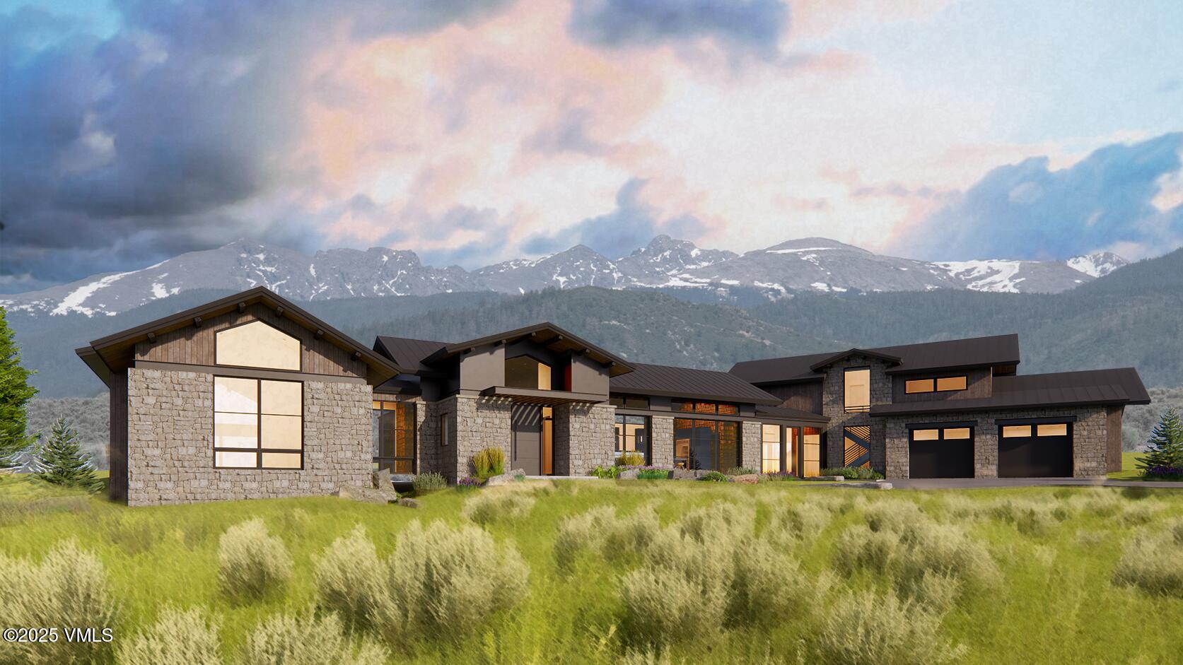 a house view with a garden space