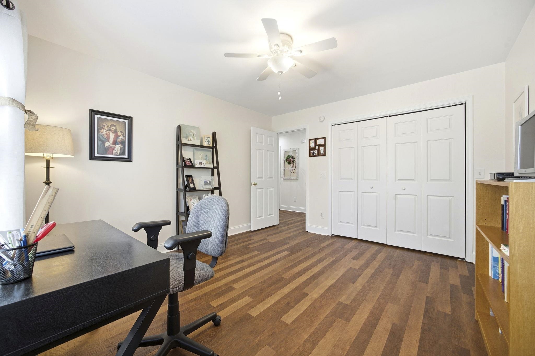 1301 Regent Terrace North Surfside Beach, SC 29575 - Photo 32 of 40 Office space with dark wood-type flooring and a ceiling fan
