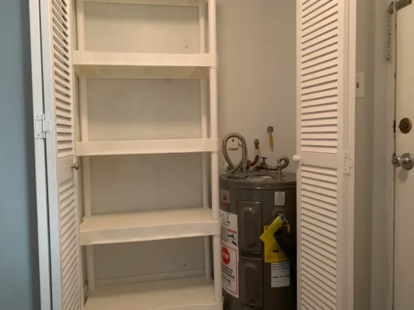 a water heater on a rack