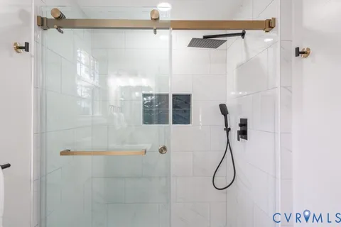 a bathroom with a shower