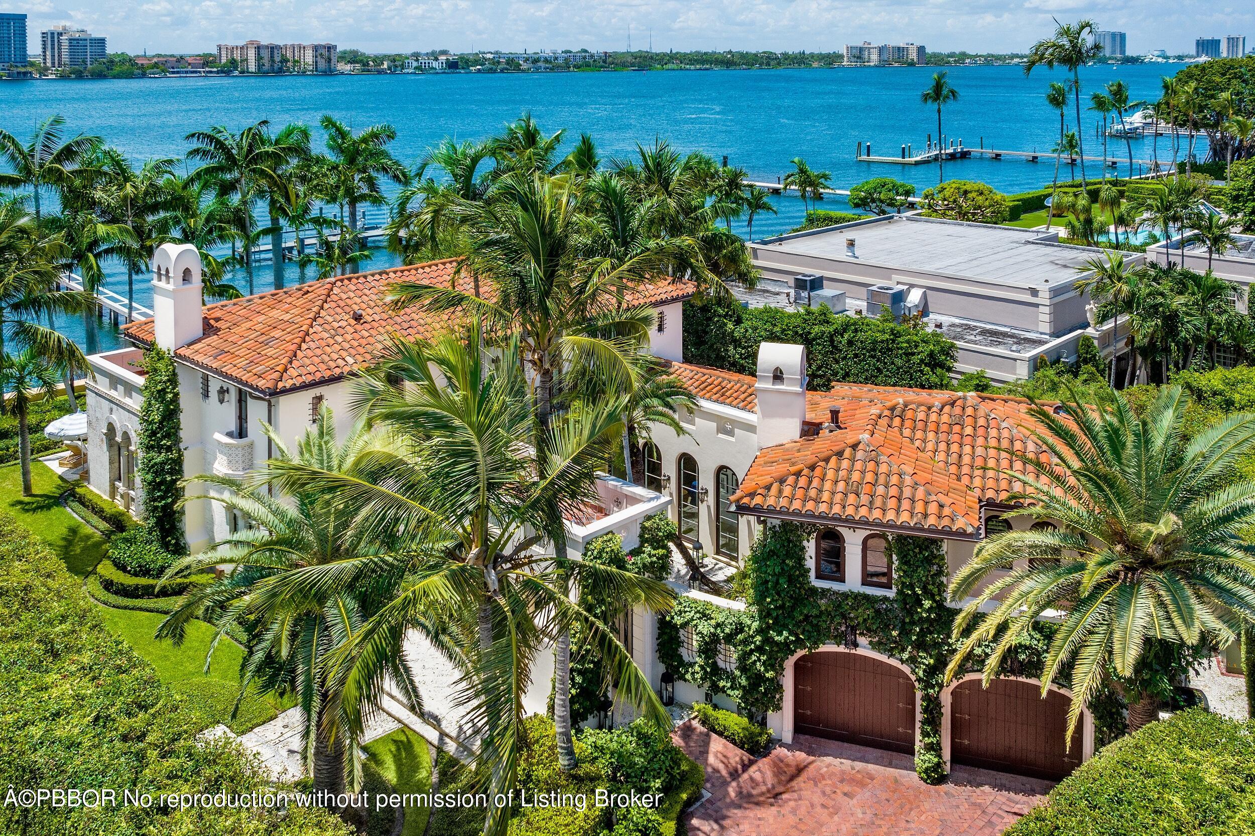 313 Dunbar Road Palm Beach, FL 33480 - Photo 64 of 73 an aerial view of a house with a garden