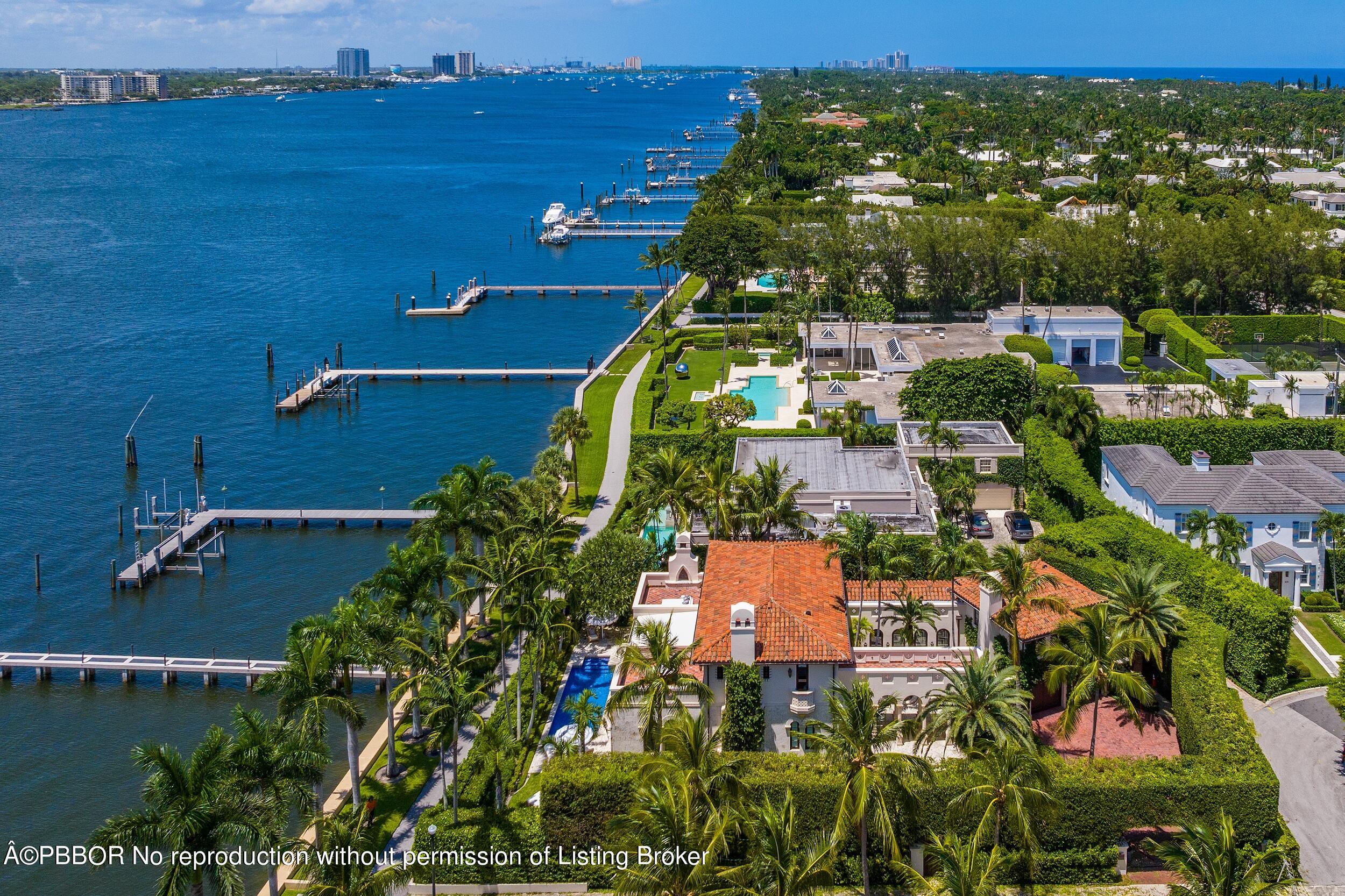 313 Dunbar Road Palm Beach, FL 33480 - Photo 69 of 73 an aerial view of a house with a garden