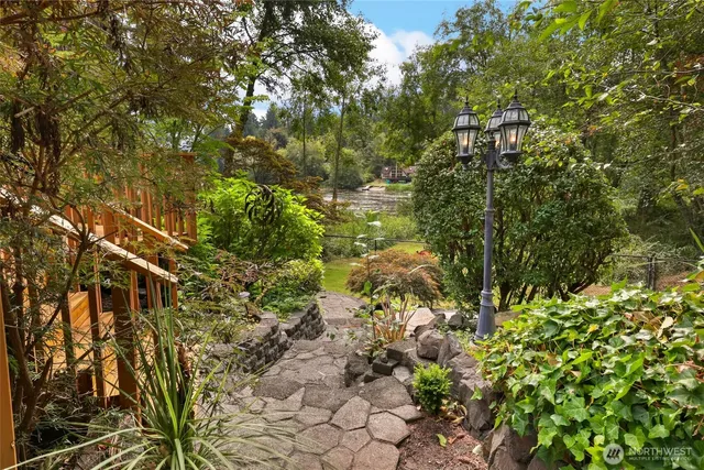 a view of a backyard