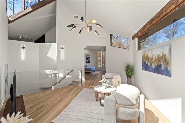 a bedroom with a bed and a bed