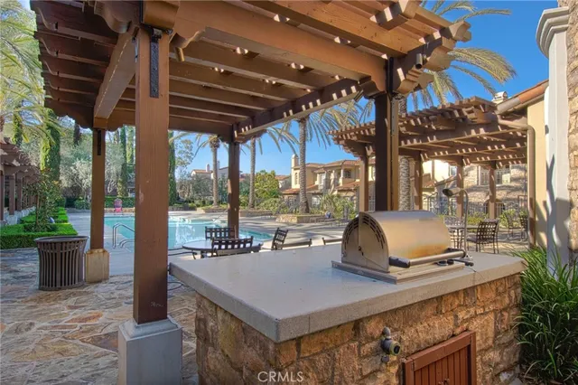 a view of a playground with basketball court
