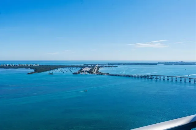 a view of an ocean and beach