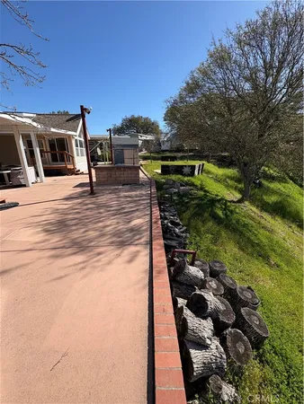 a view of a house with swimming pool and a yard