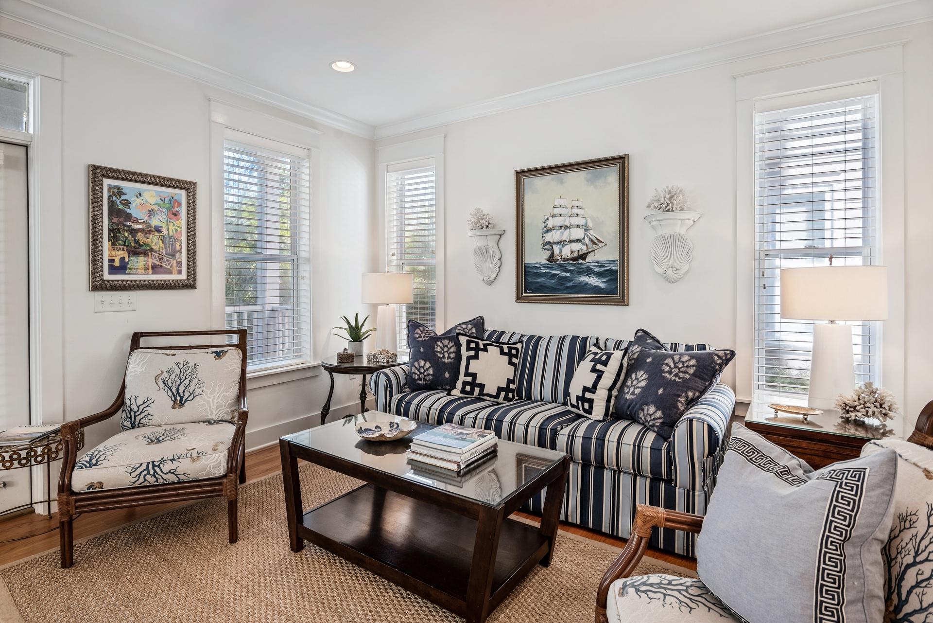 22 Moonlight Beach Lane Inlet Beach, FL 32461 - Photo 2 of 45 a living room with furniture and a large window