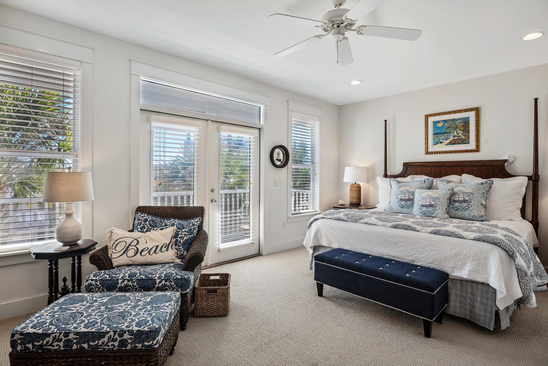 22 Moonlight Beach Lane Inlet Beach, FL 32461 - Photo 20 of 45 a spacious bedroom with a bed a couch and a window