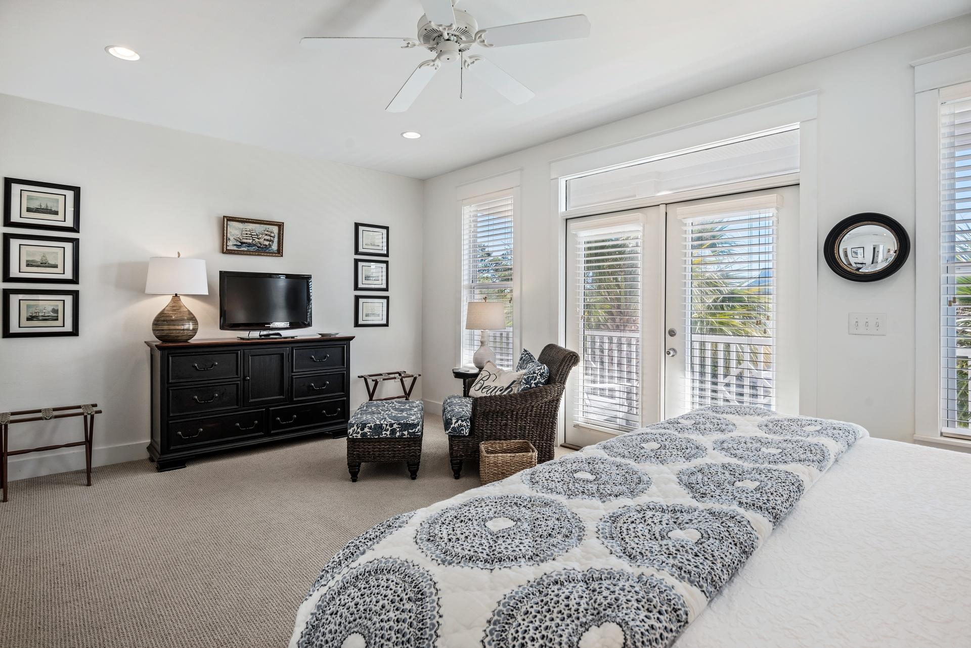 22 Moonlight Beach Lane Inlet Beach, FL 32461 - Photo 21 of 45 a bedroom with a bed and furniture