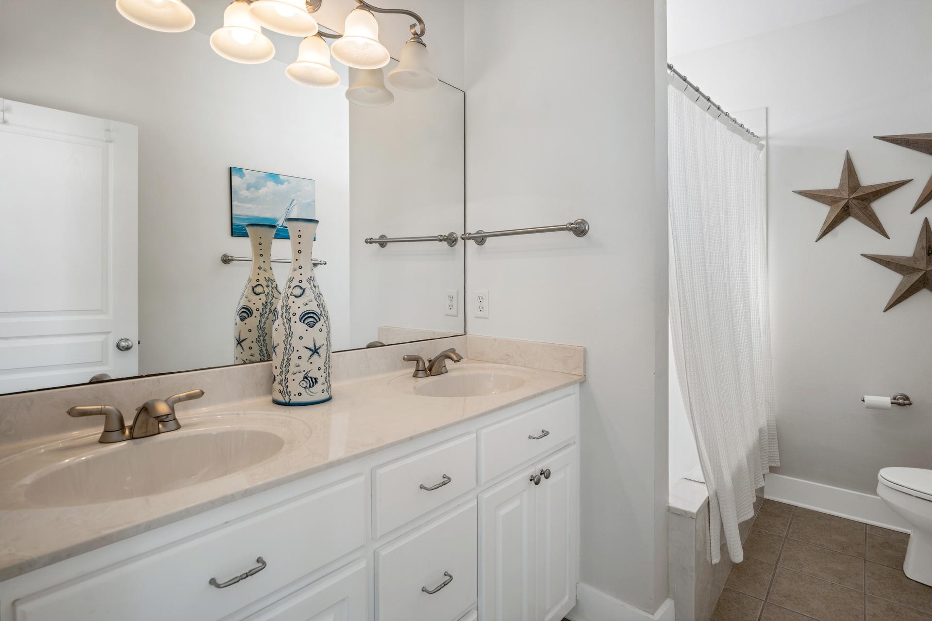 22 Moonlight Beach Lane Inlet Beach, FL 32461 - Photo 31 of 45 a bathroom with a sink and a mirror