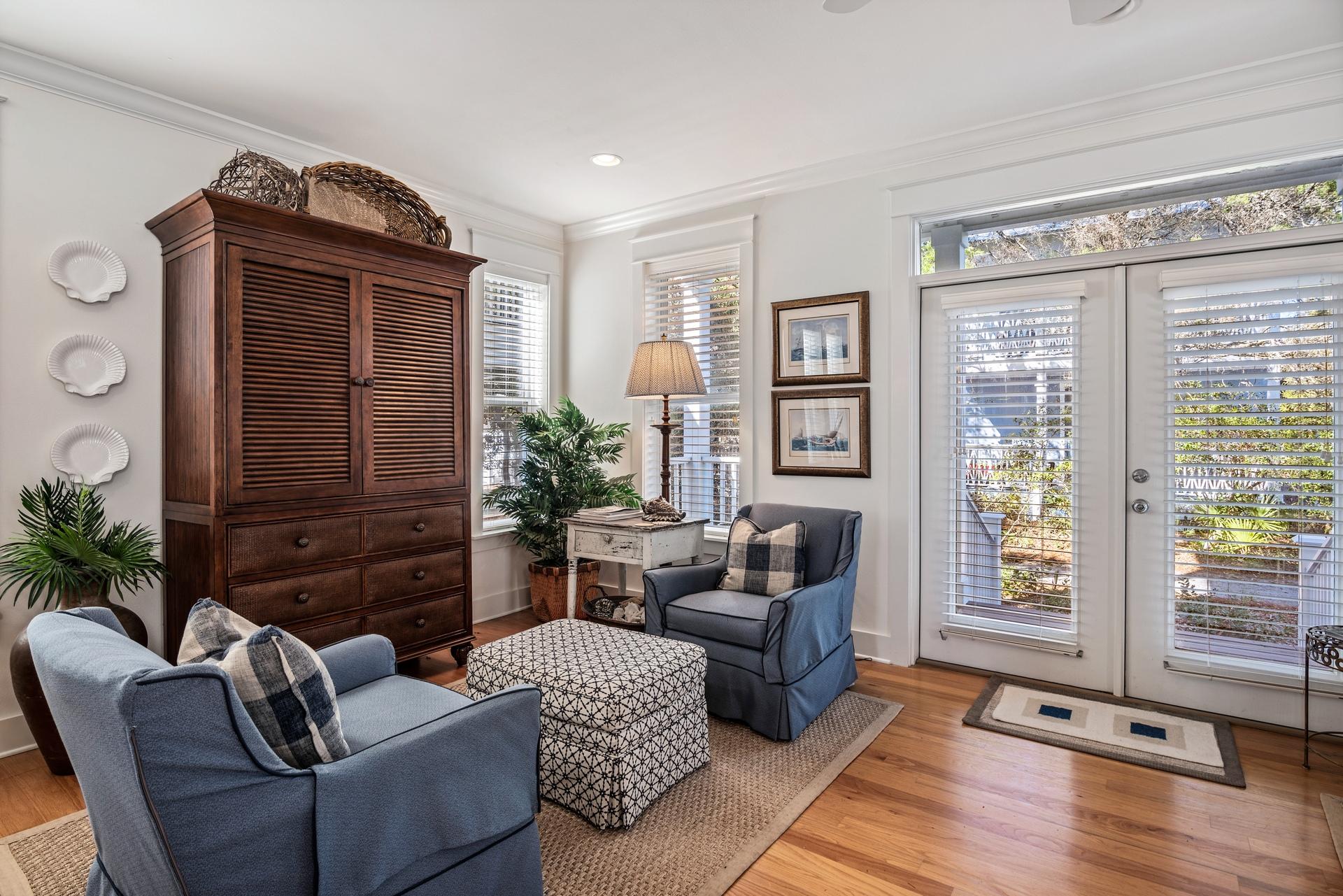 22 Moonlight Beach Lane Inlet Beach, FL 32461 - Photo 5 of 45 a living room with furniture and wooden floor