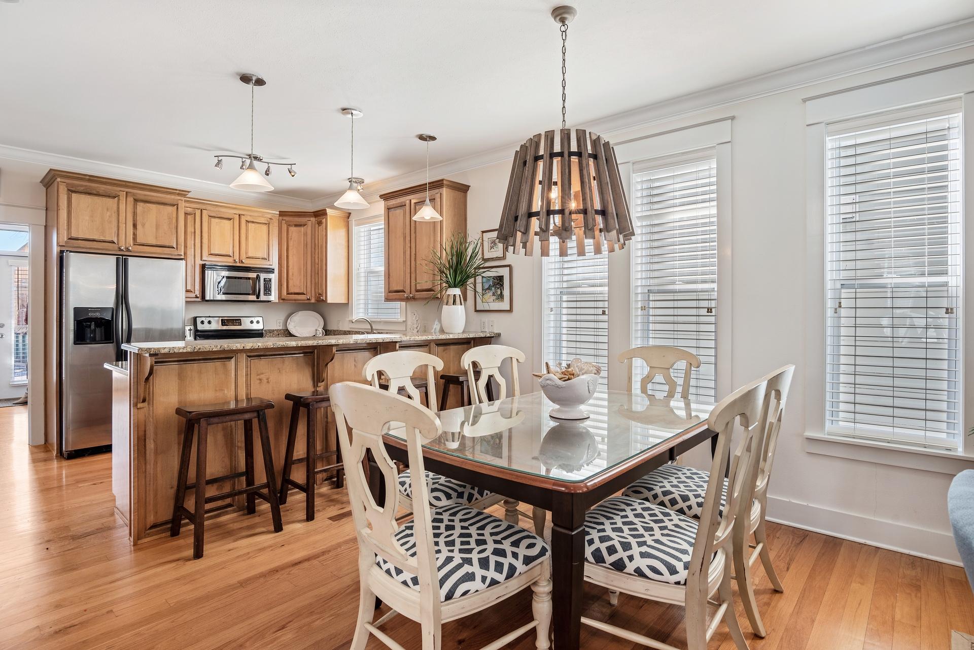 22 Moonlight Beach Lane Inlet Beach, FL 32461 - Photo 8 of 45 a view of a dining room with furniture window and wooden floor