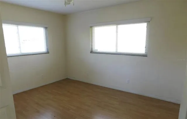 an empty room with a window