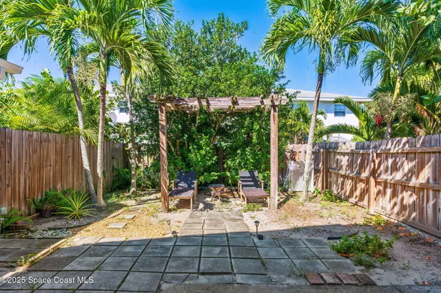 front view of a house with a patio