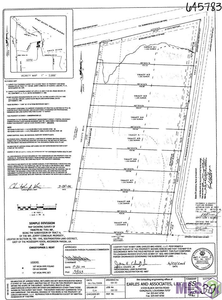 Lot A-8 Summerfield S Road Prairieville, LA 70769 - Photo 1 of 3 Plat Map