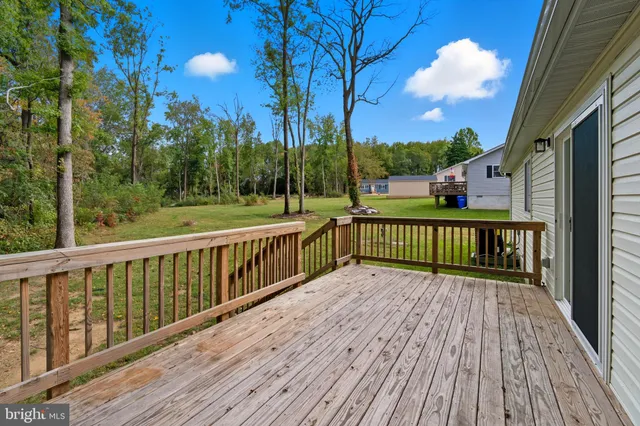 a view of a wooden deck