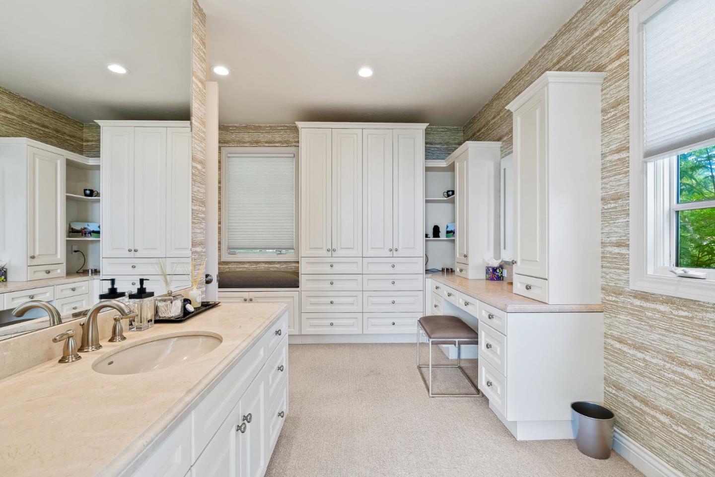 4038 Sunridge Road Pebble Beach, CA 93953 - Photo 24 of 48 a bathroom with a double vanity sink a mirror and a bathtub