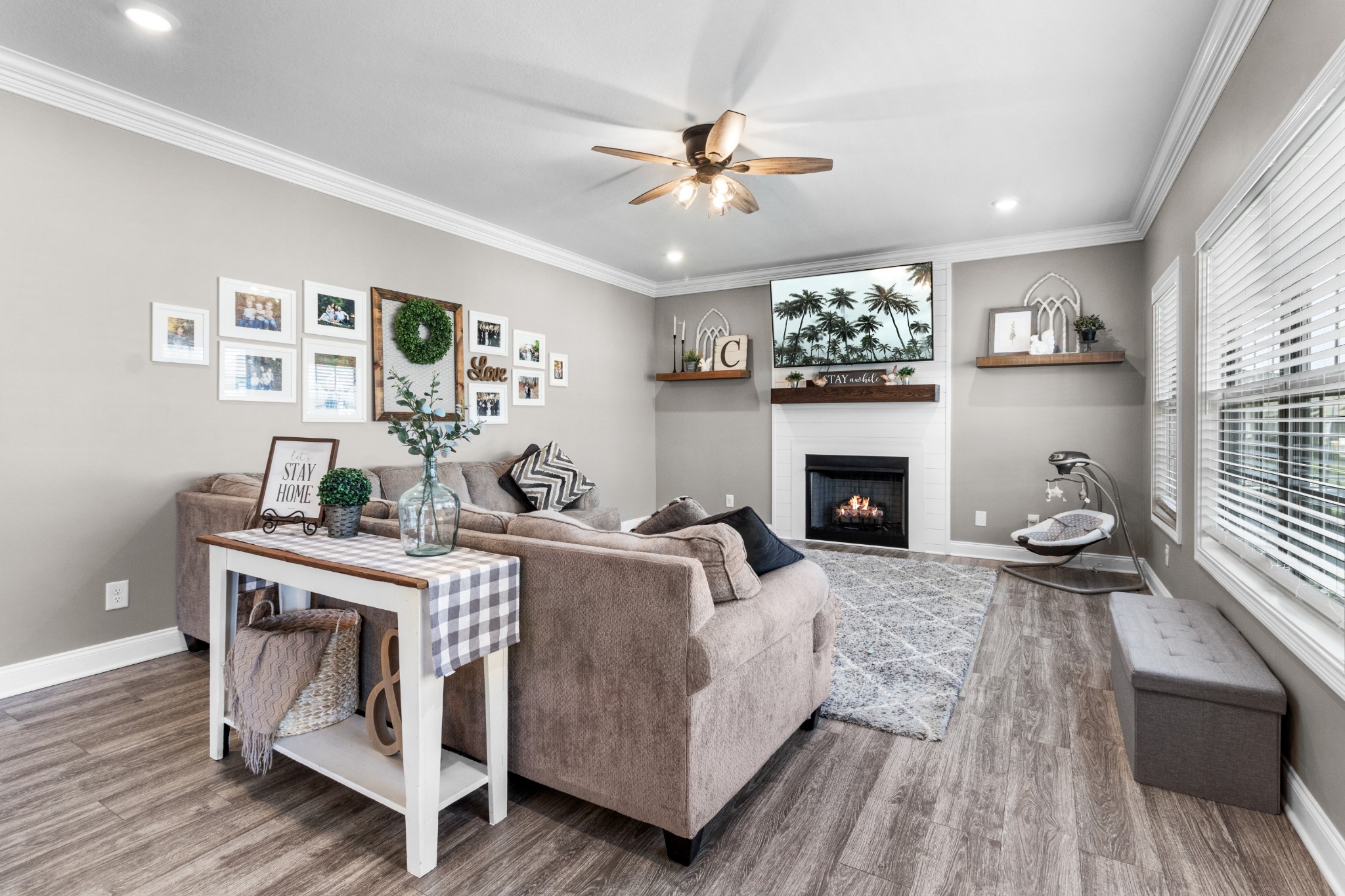 532 Bowden Drive Clarksville, TN 37043 - Photo 19 of 47 a living room with furniture and a fireplace