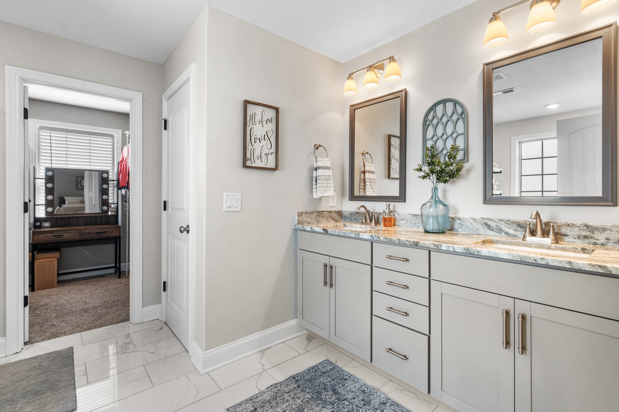 532 Bowden Drive Clarksville, TN 37043 - Photo 25 of 47 a bathroom with a granite countertop sink mirror and cabinets
