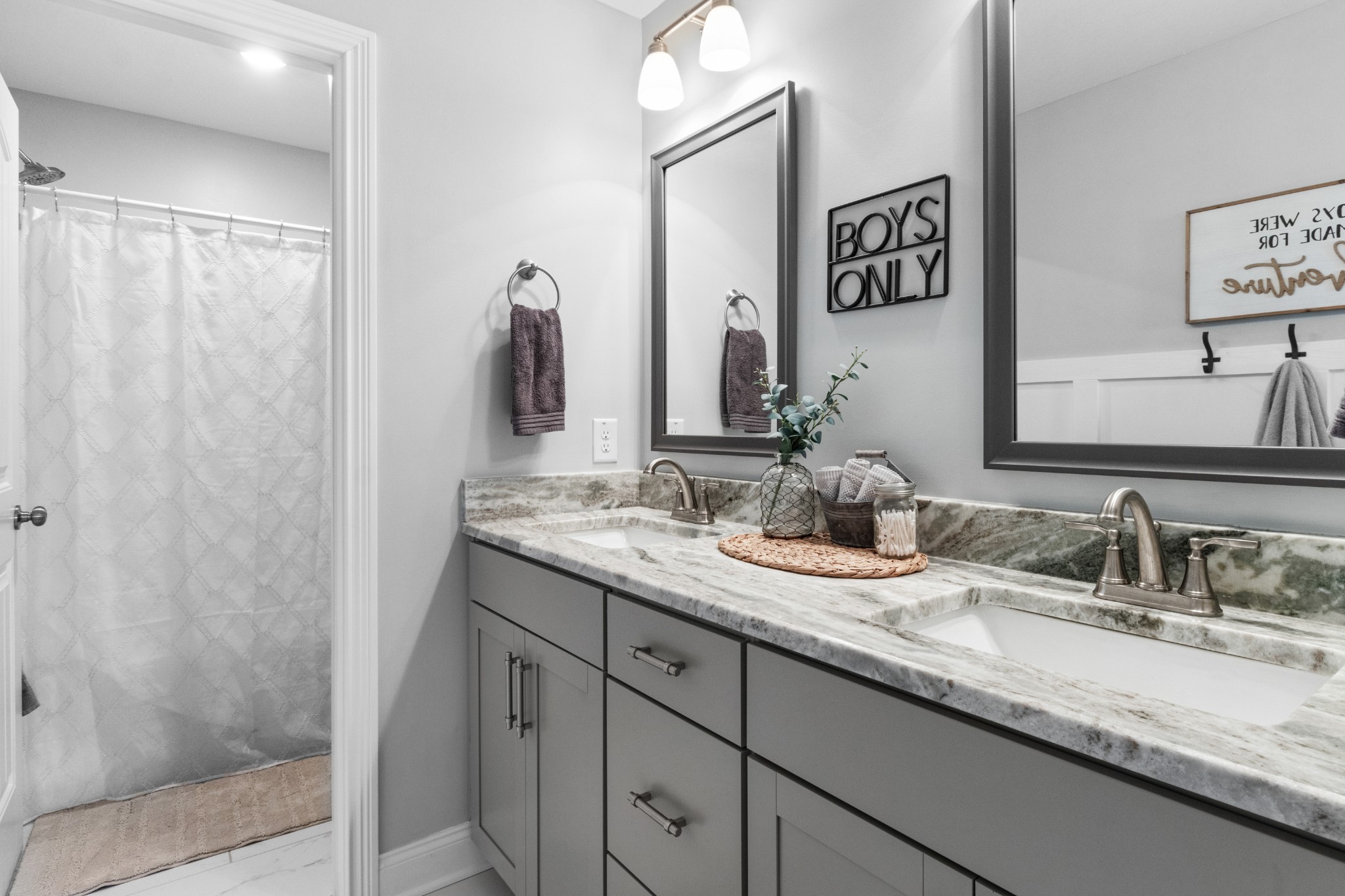 532 Bowden Drive Clarksville, TN 37043 - Photo 29 of 47 a bathroom with a granite countertop sink and a mirror