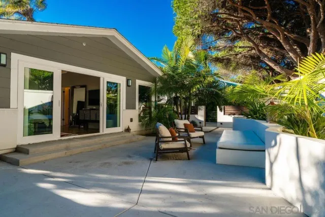 a view of outdoor space with seating