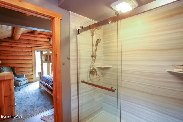 a bathroom with a shower