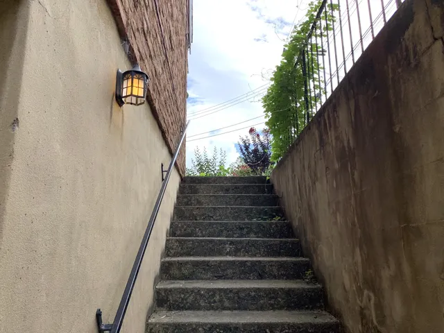 a close view of a utility room with dryer and washer