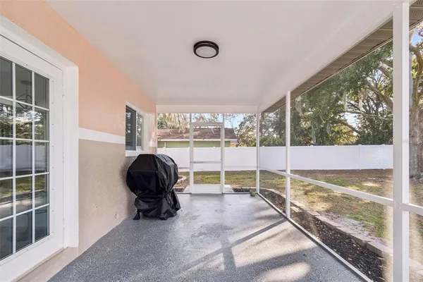 a view of a swimming pool with an outdoor space