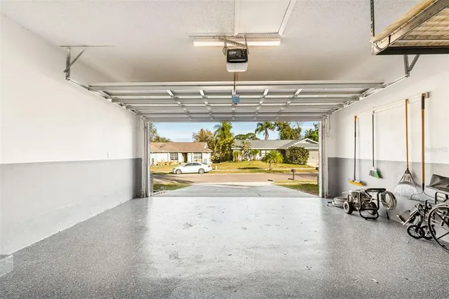 a view of a swimming pool with an outdoor space