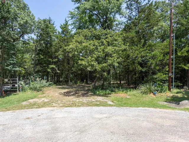 a view of backyard with green space