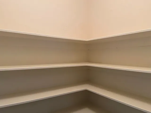 a close up view of racks on the wall