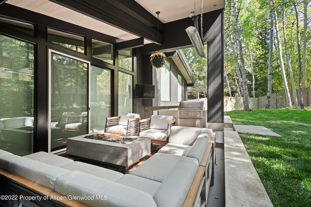 a outdoor space with furniture